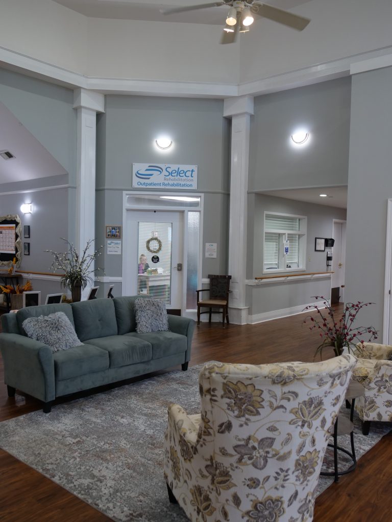 seating area and view of the office from the lobby at The Madison Village in Madison, Alabama