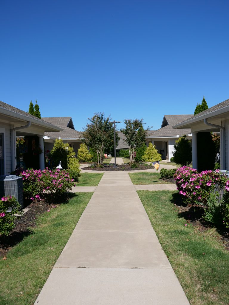 outside view of the courtyard at The Madison Village in Madison, AL